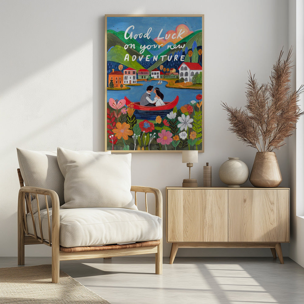 Just Married Couple in a boat | Poster