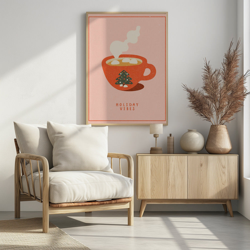 Weihnachtsstimmung. Eine Tasse heiße Schokolade zu Weihnachten | Poster
