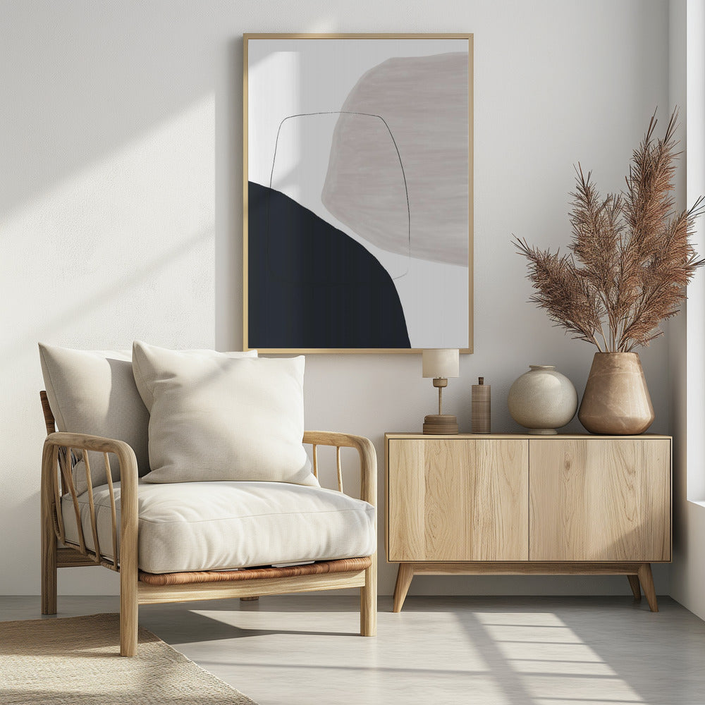 Abstract Artwork With Soft Beige And Brown Tones | Poster