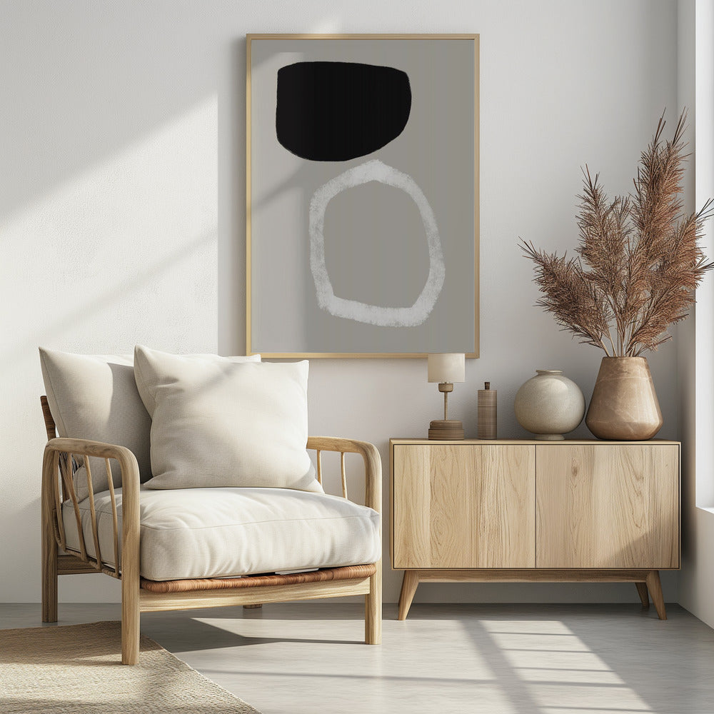 Abstraktes Gemälde mit zwei kräftigen geometrischen Formen | Poster