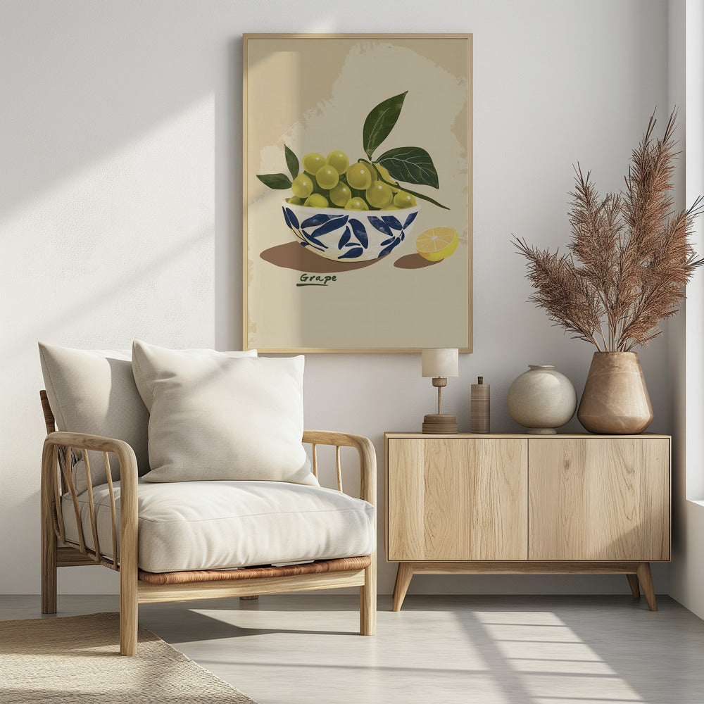Schale mit Trauben | Poster