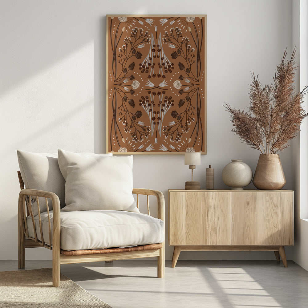 Folk Mirrored Botanicals - Erdtöne | Poster