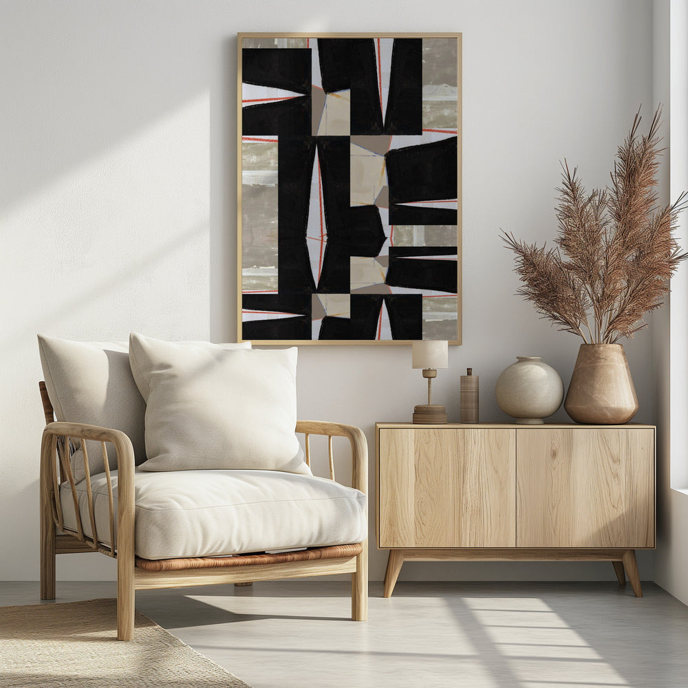 Abstract Black Jigsaw 2 | Poster