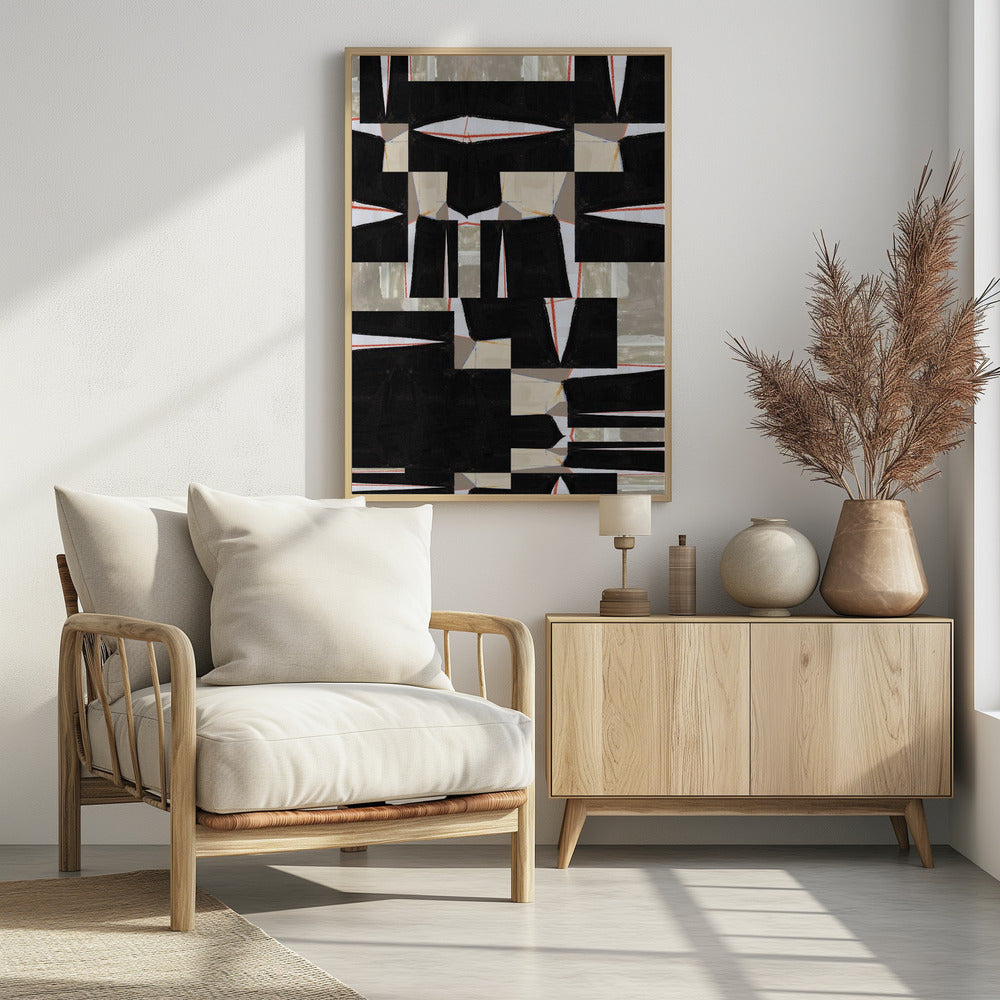 Abstract Black Jigsaw 3 | Poster