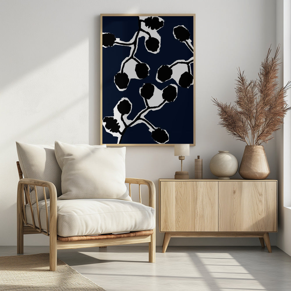 Schwarze Blumensilhouette 2 | Poster
