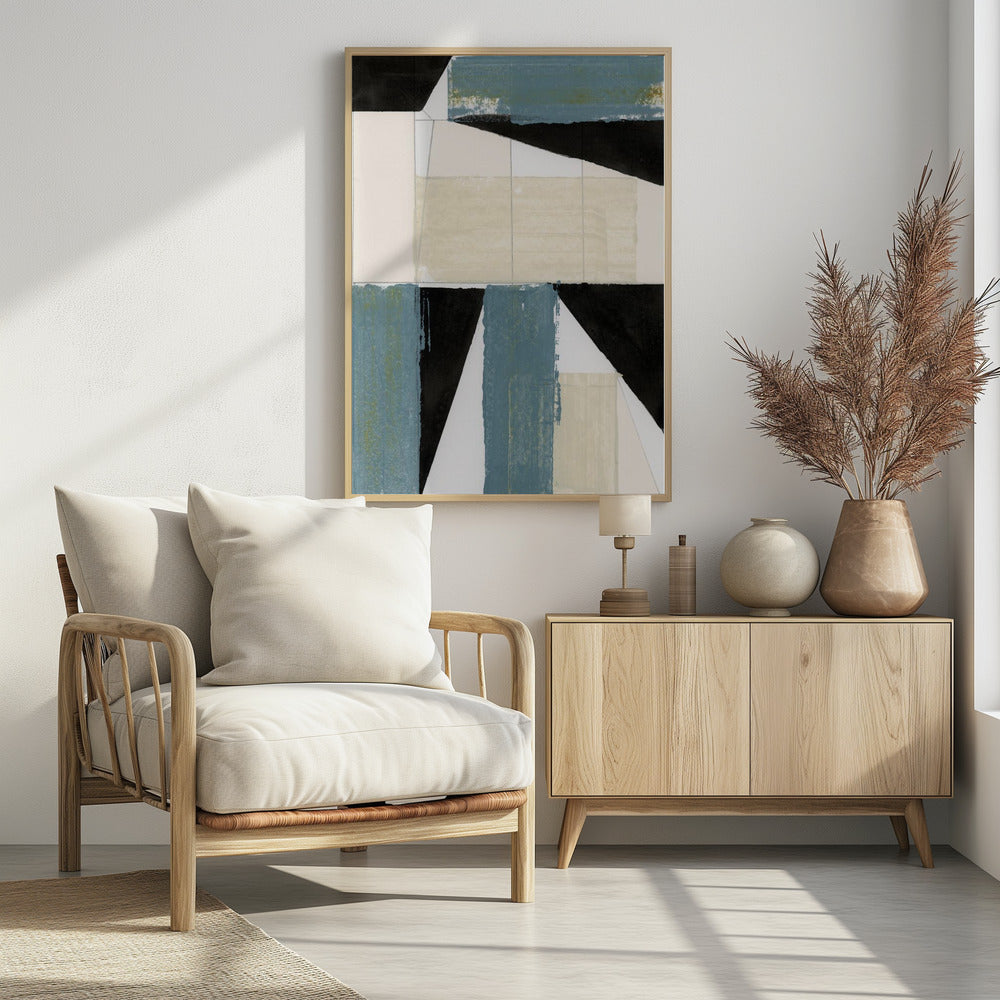 Abstract Blue Shapes No2 Print | Poster
