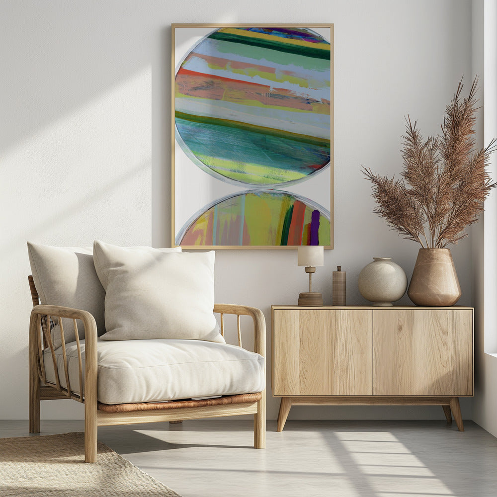Abstract Stripes & Circles No 1 | Poster