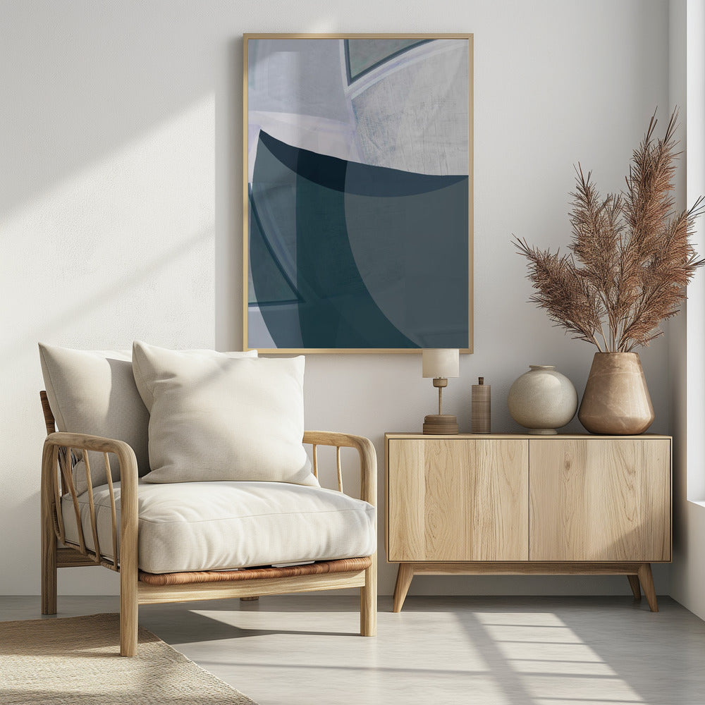 Encore Blau Abstrakter Druck | Poster