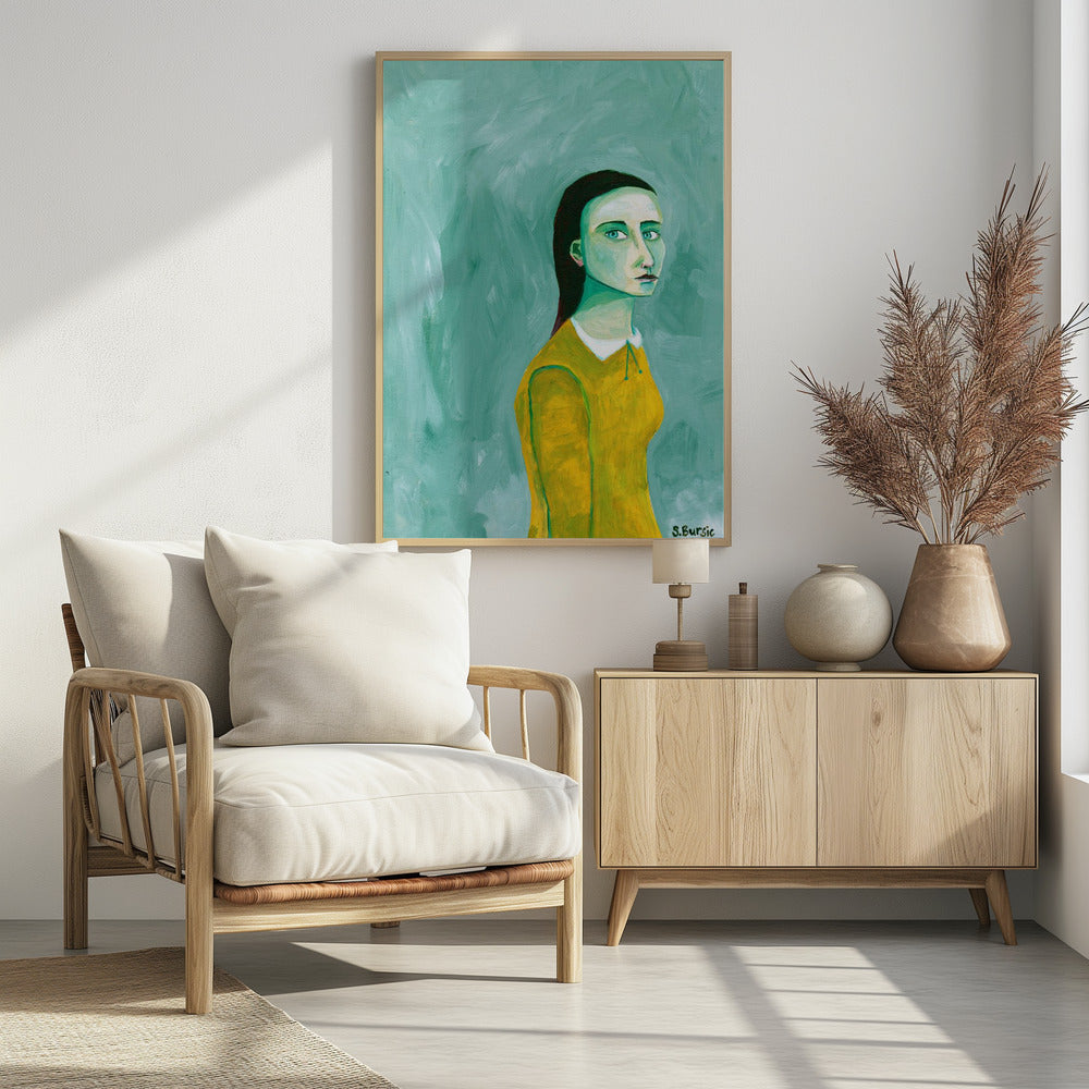 Dame im gelben Kleid | Poster