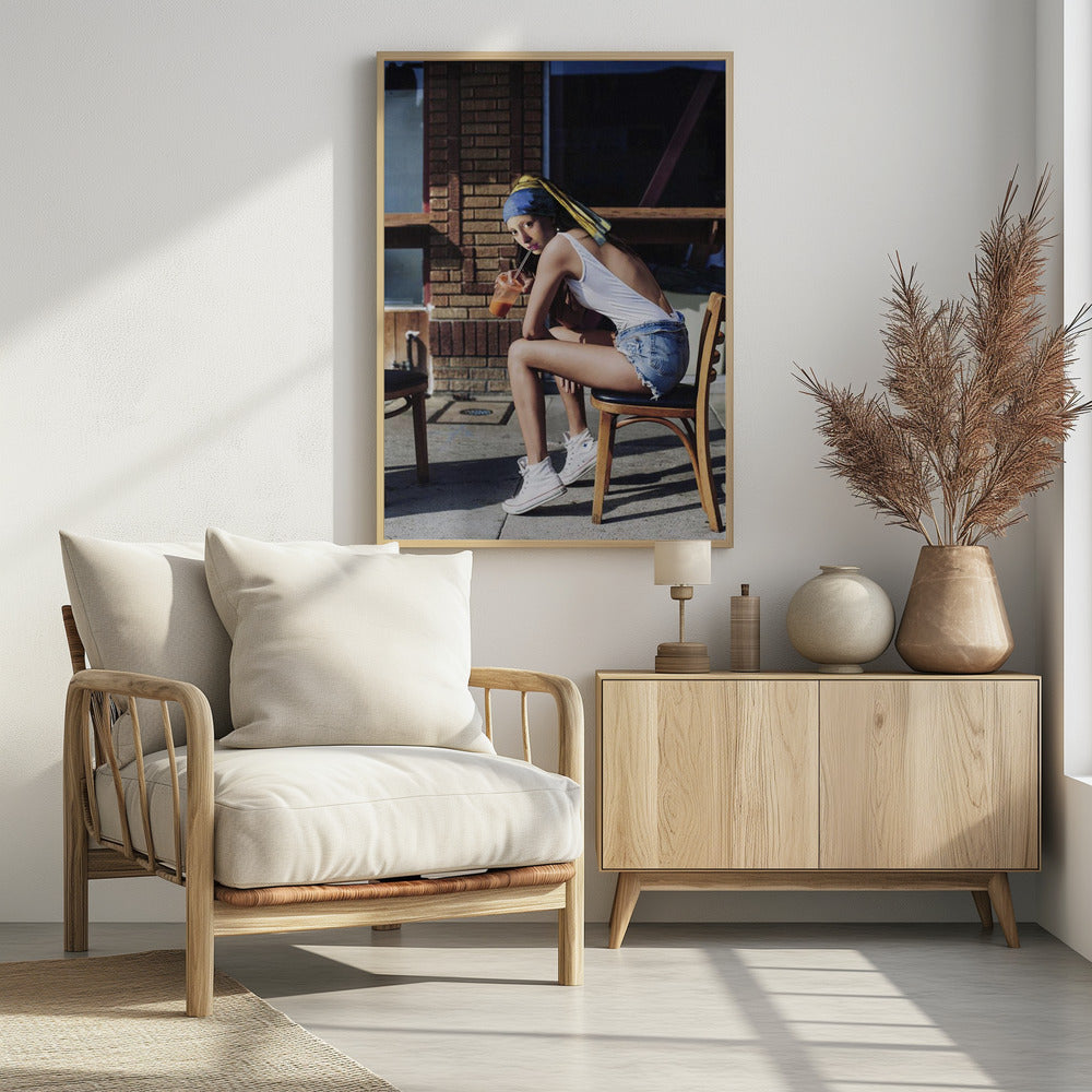 Mädchen mit Perlenohrring Chillout-Stimmung | Poster