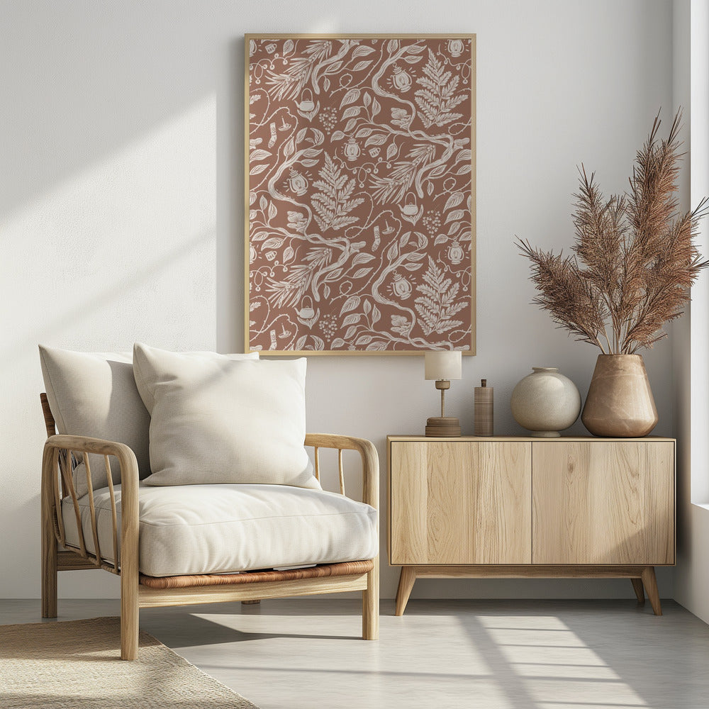 Cabincore-Szenenmuster – Mokka-Mousse | Poster