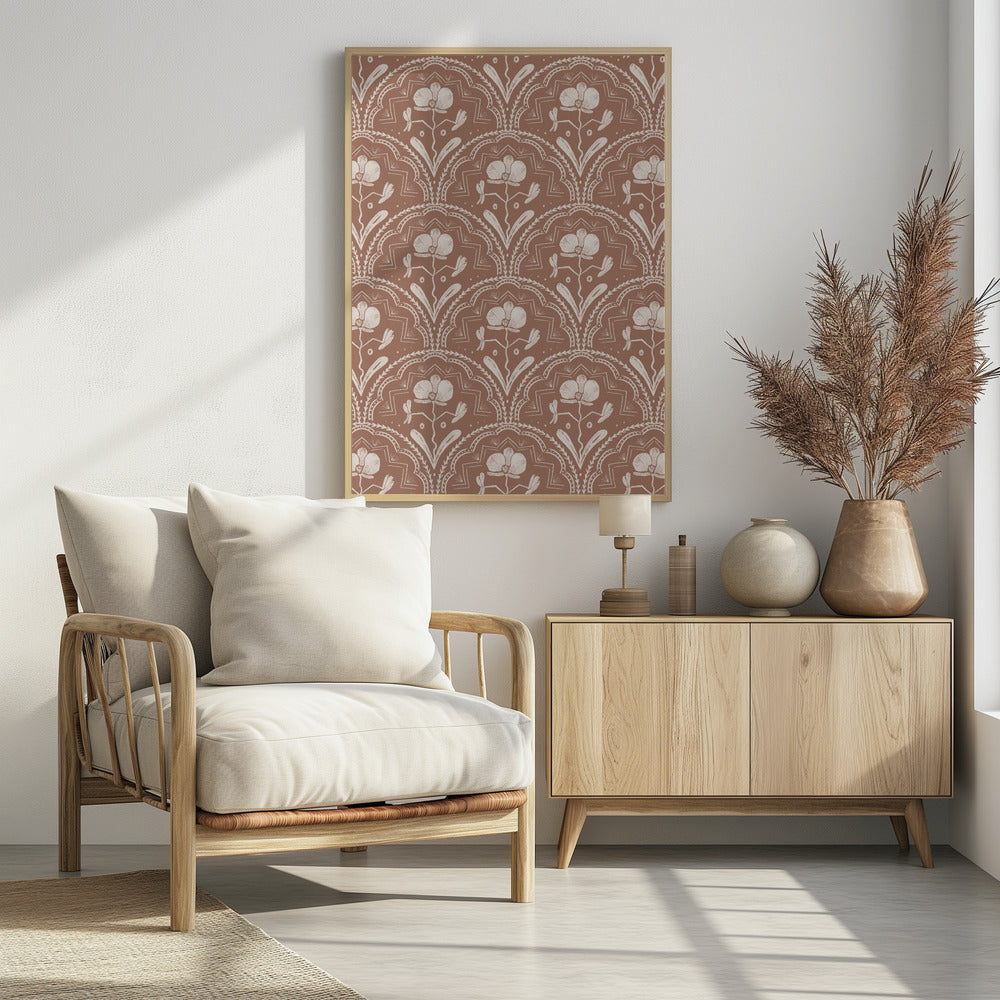 Boho Orchideenfliesenmuster | Poster