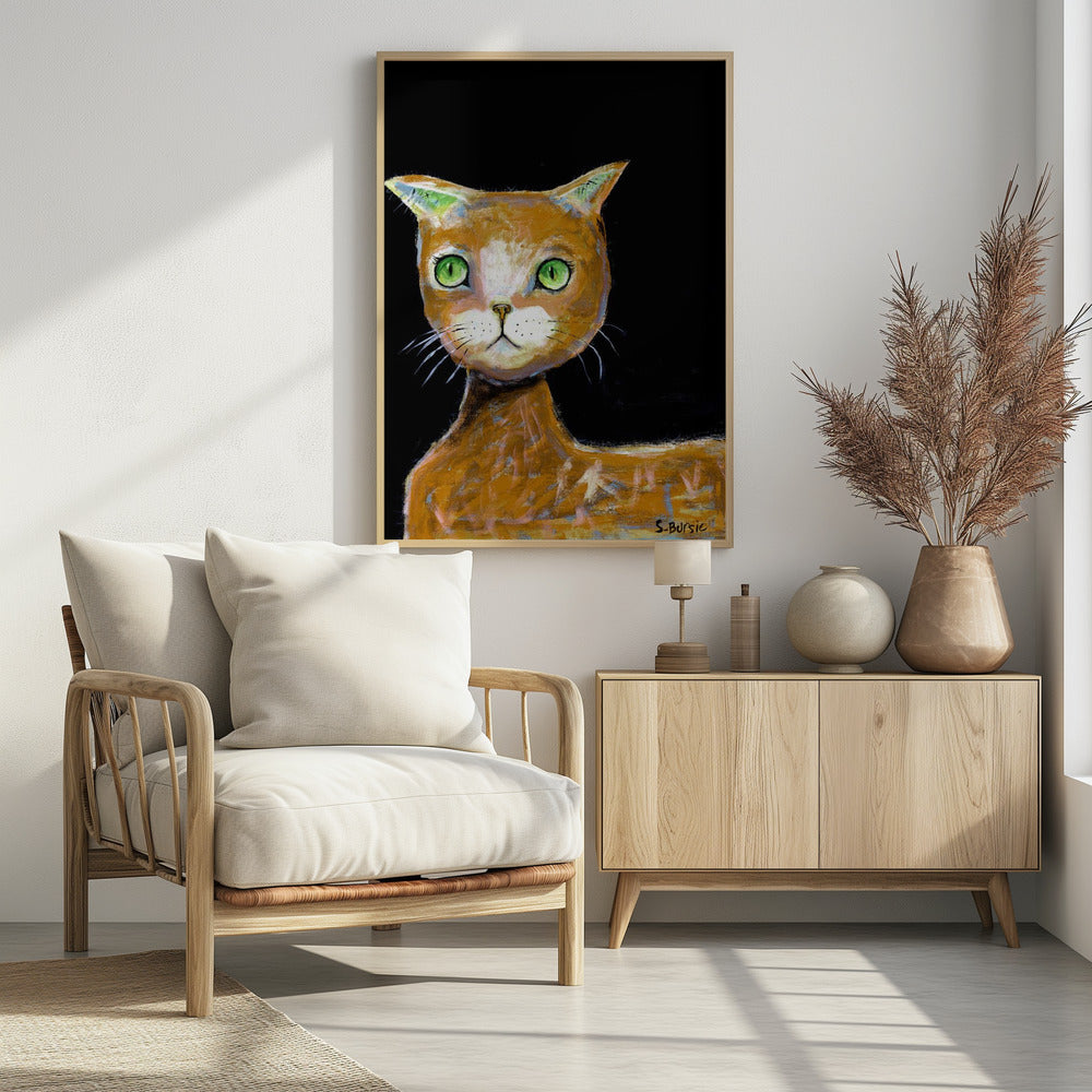 Die braune Großaugenkatze | Poster