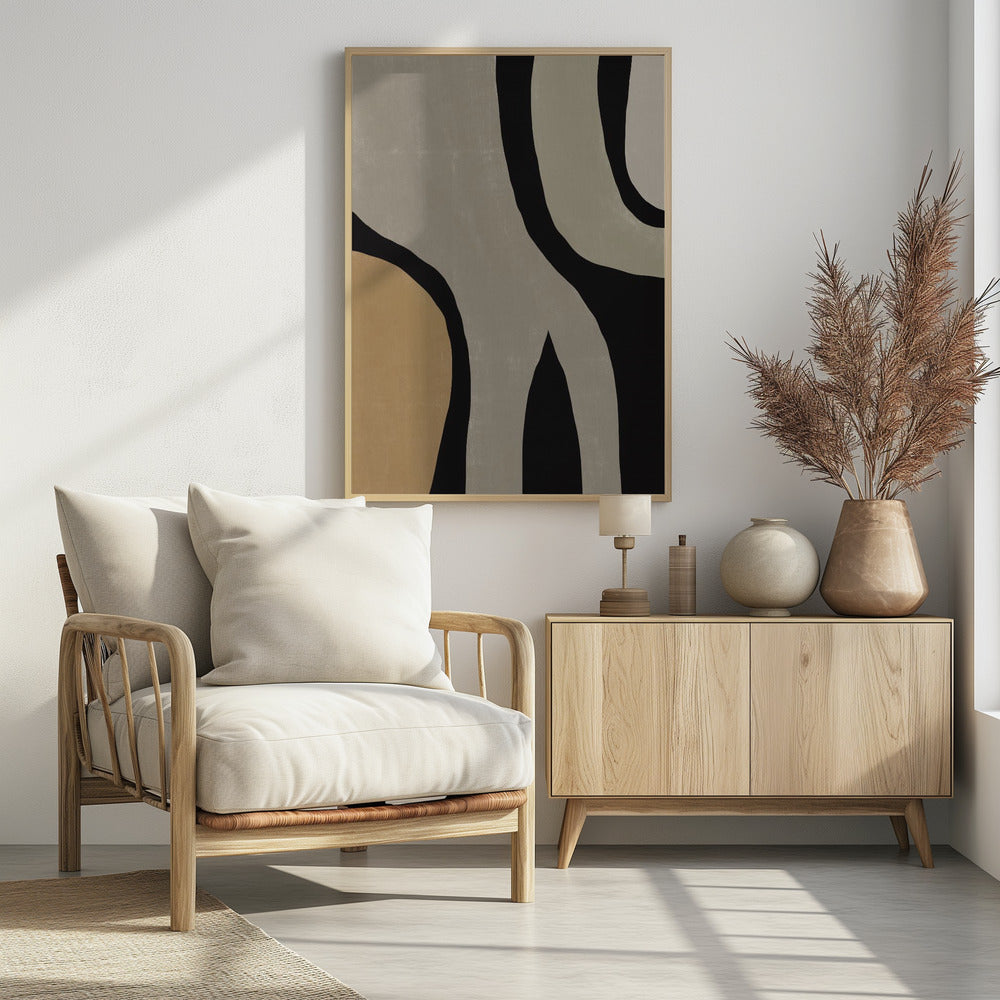 Minimalistischer grauer abstrakter Fluss | Poster