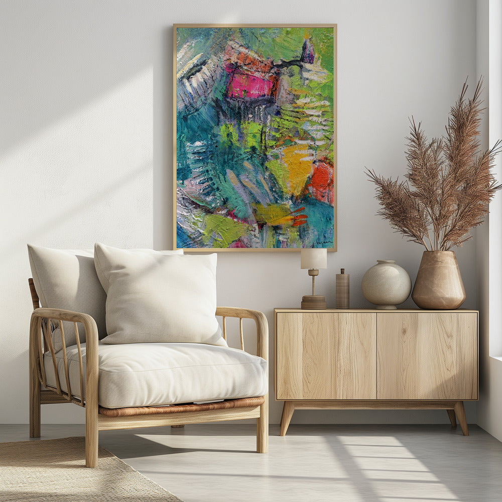 Expressionistisches buntes abstraktes Poster
