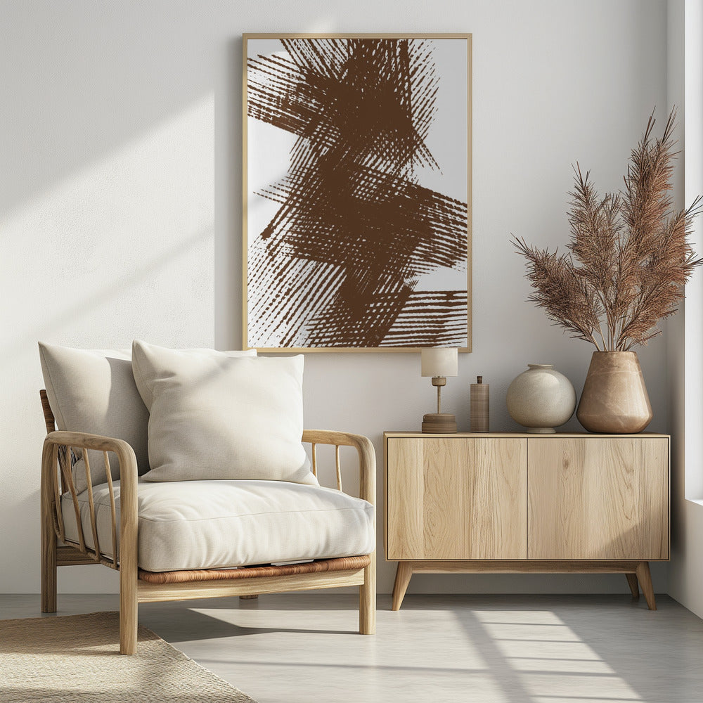Abstract Brown Intersecting Lines | Poster