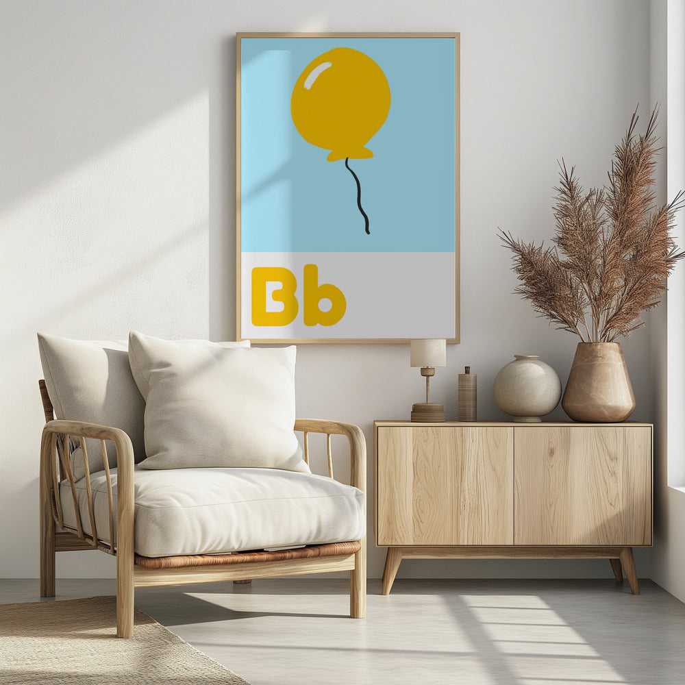 Gelber Ballon-Schwebeposter | Poster