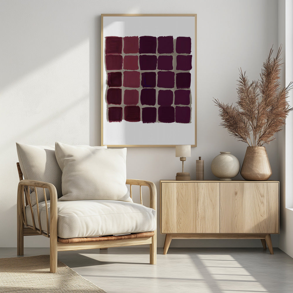 Rot kariertes Quadrat Poster