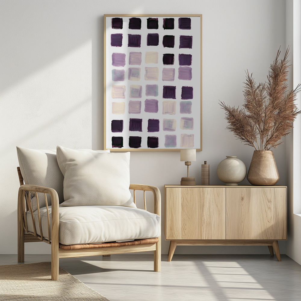 Lila kariertes Quadrat Poster