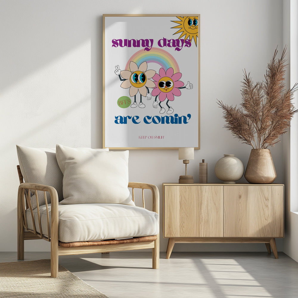 Lächelnde Blumenfiguren | Poster