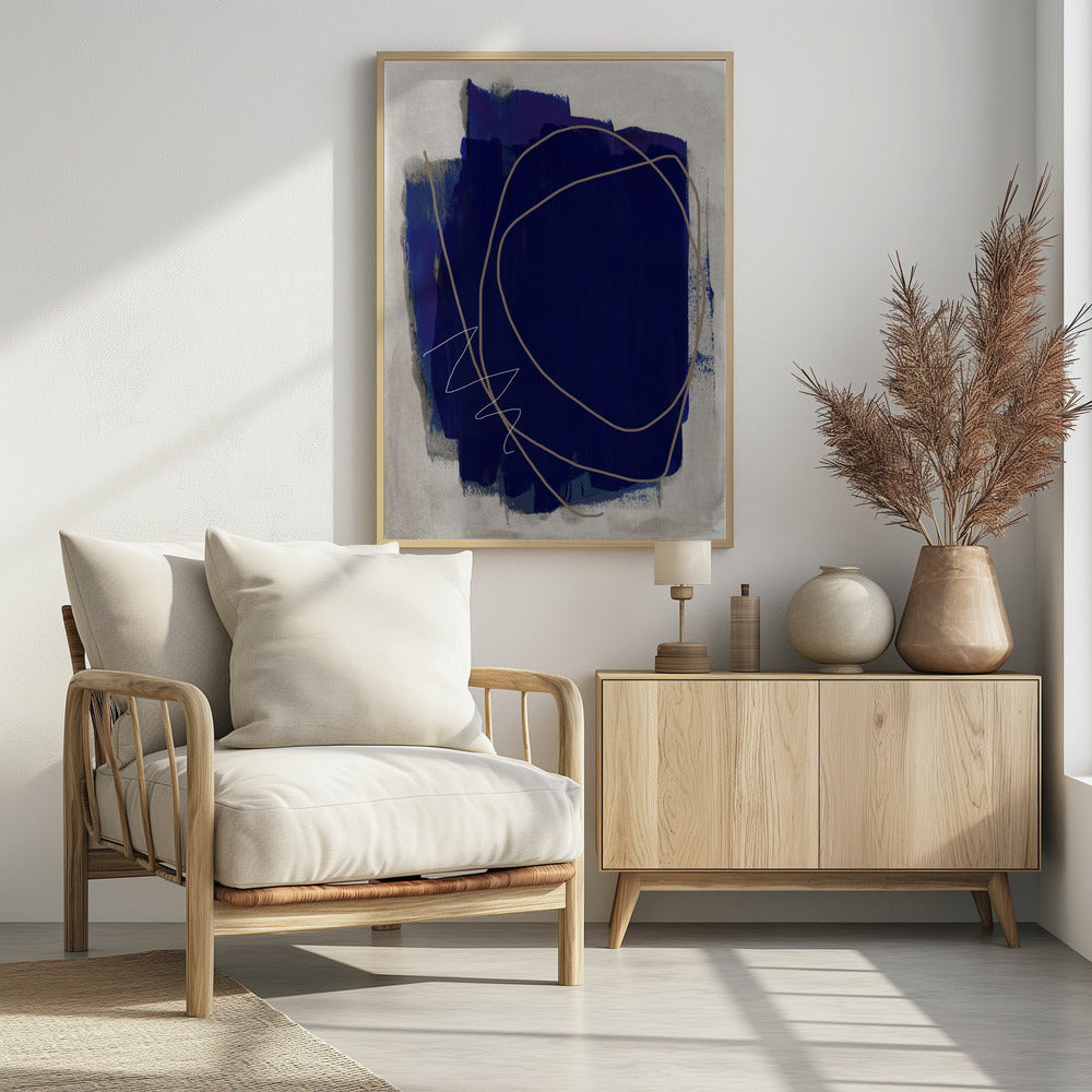 Blaue Striche 5 | Poster