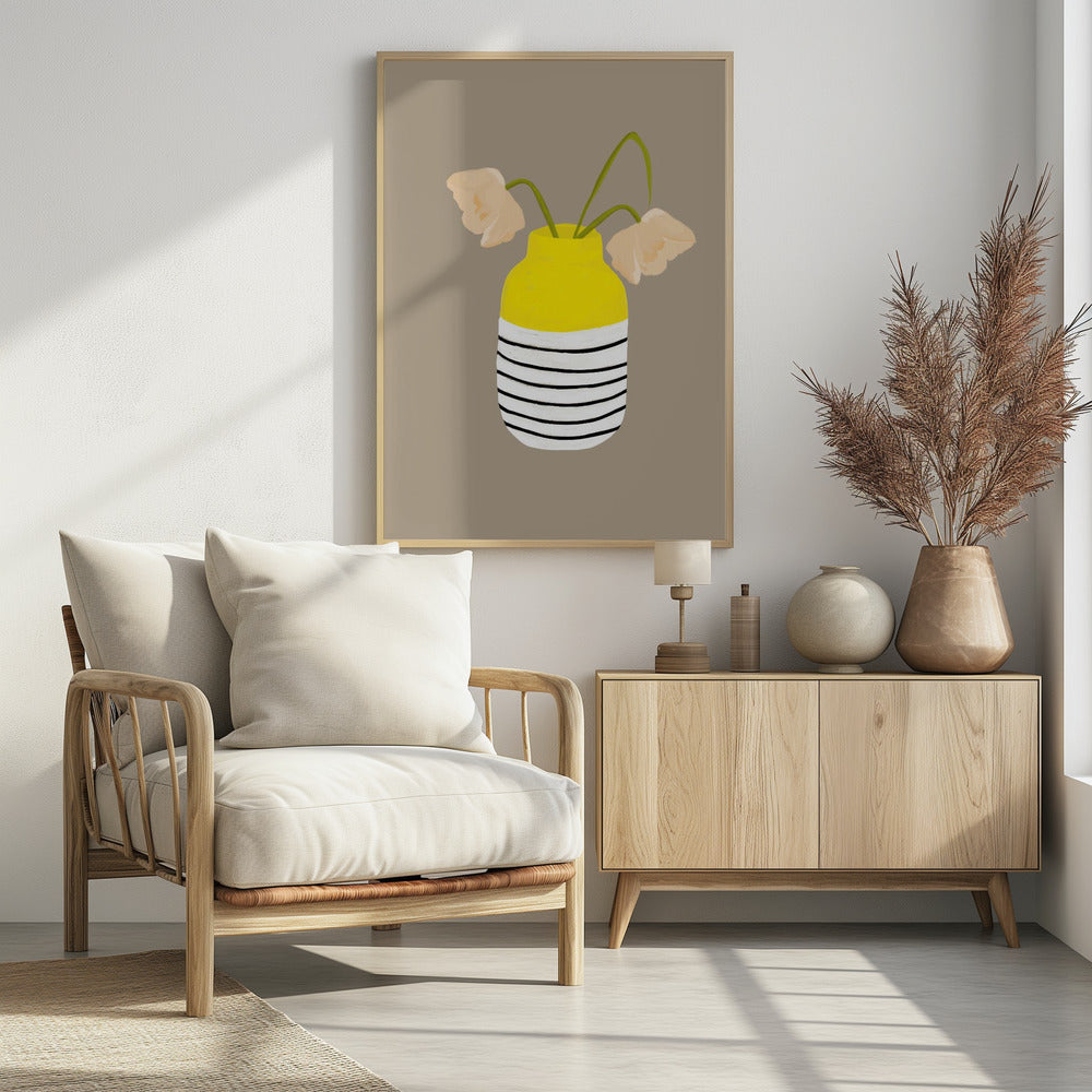 Gestreifte Vase Blüten | Poster