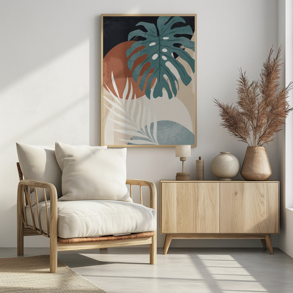 Abstrakte Kunst Tropische Blätter | Poster
