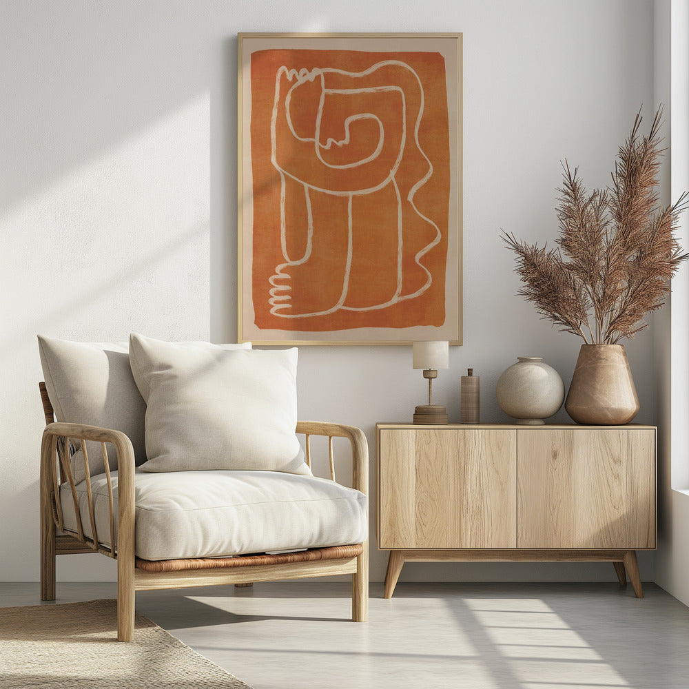 Abstrakte Linienkunst Figur | Poster