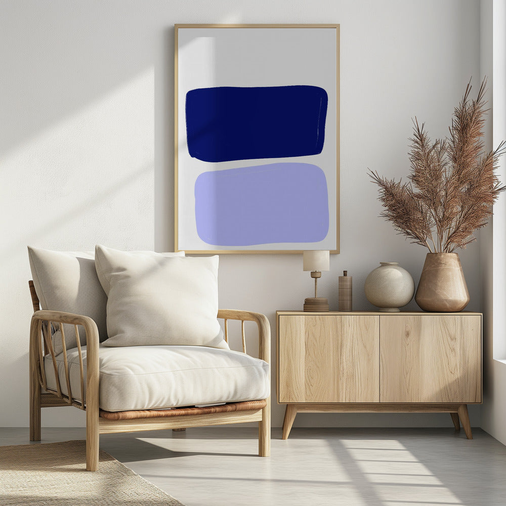 Dual Blue Blocks | Poster