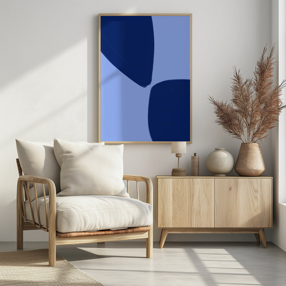 Blaue Blütenblattformen | Poster