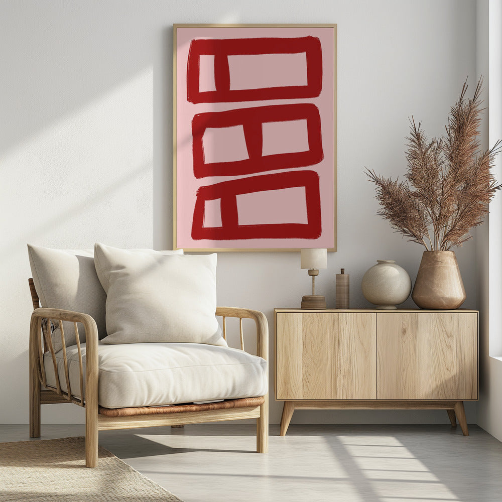 Rote Symmetrieblöcke | Poster