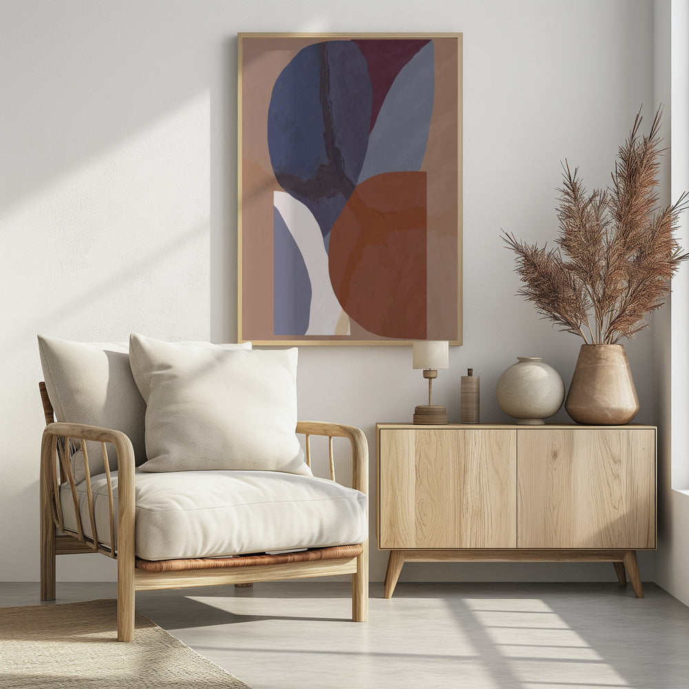 Geometrische Formen in gedämpften, bunten Tönen | Poster