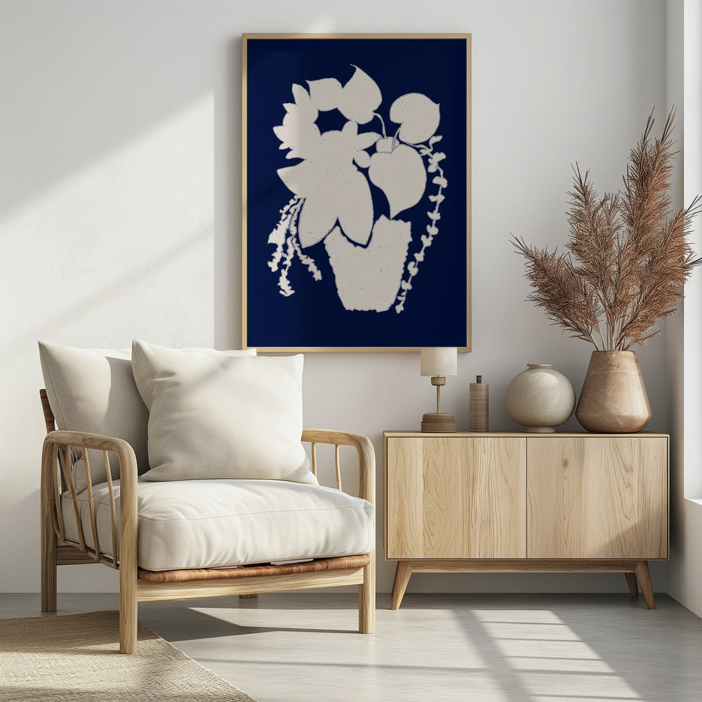 Florale Silhouette einer Pflanze | Poster