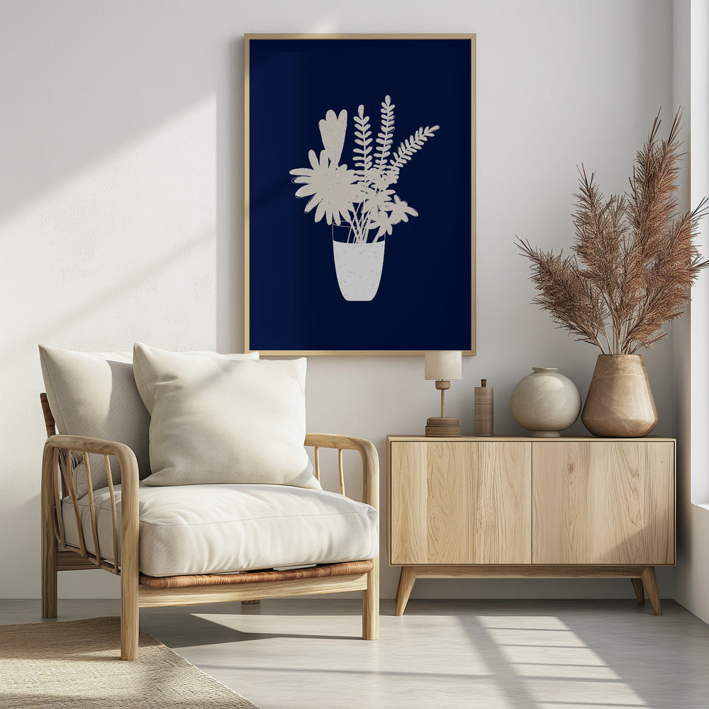 Sepia Blumensilhouette | Poster