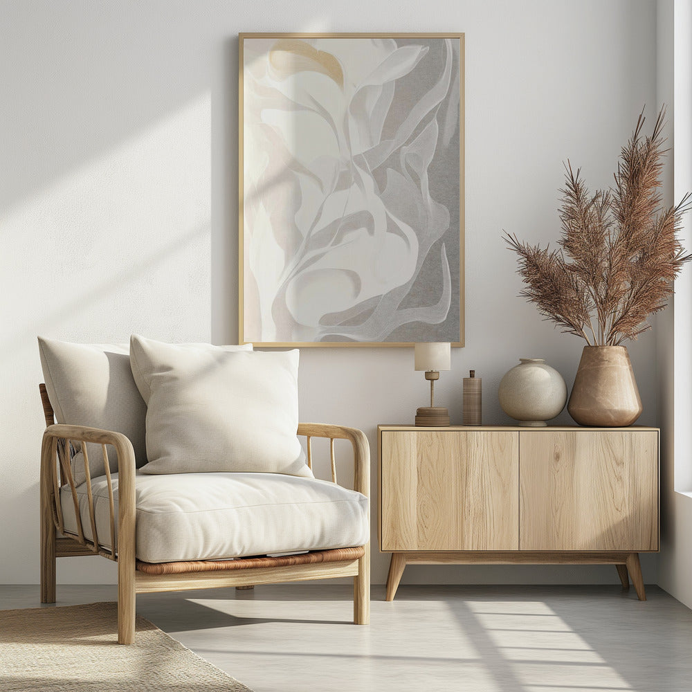 Swirling White and Gray Lines | Poster