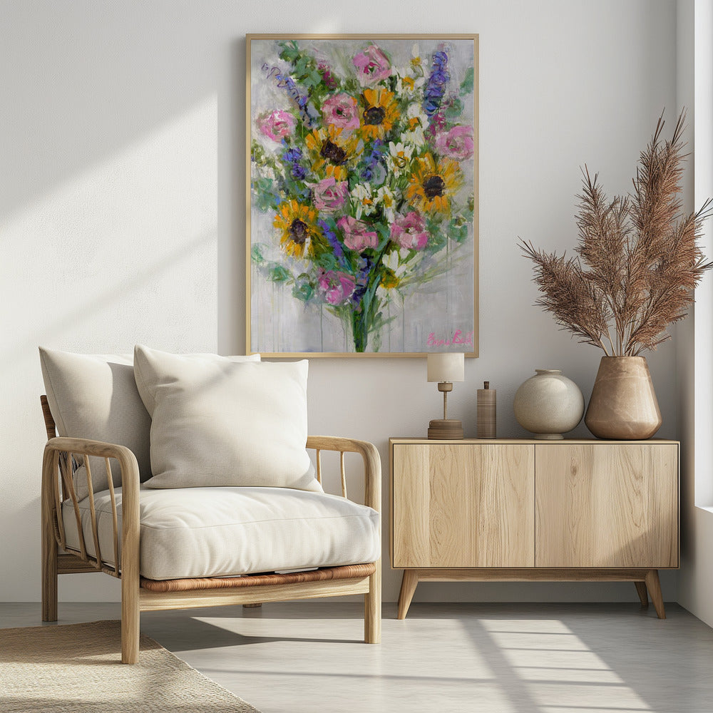 Lebendiger Sonnenblumenstrauß | Poster