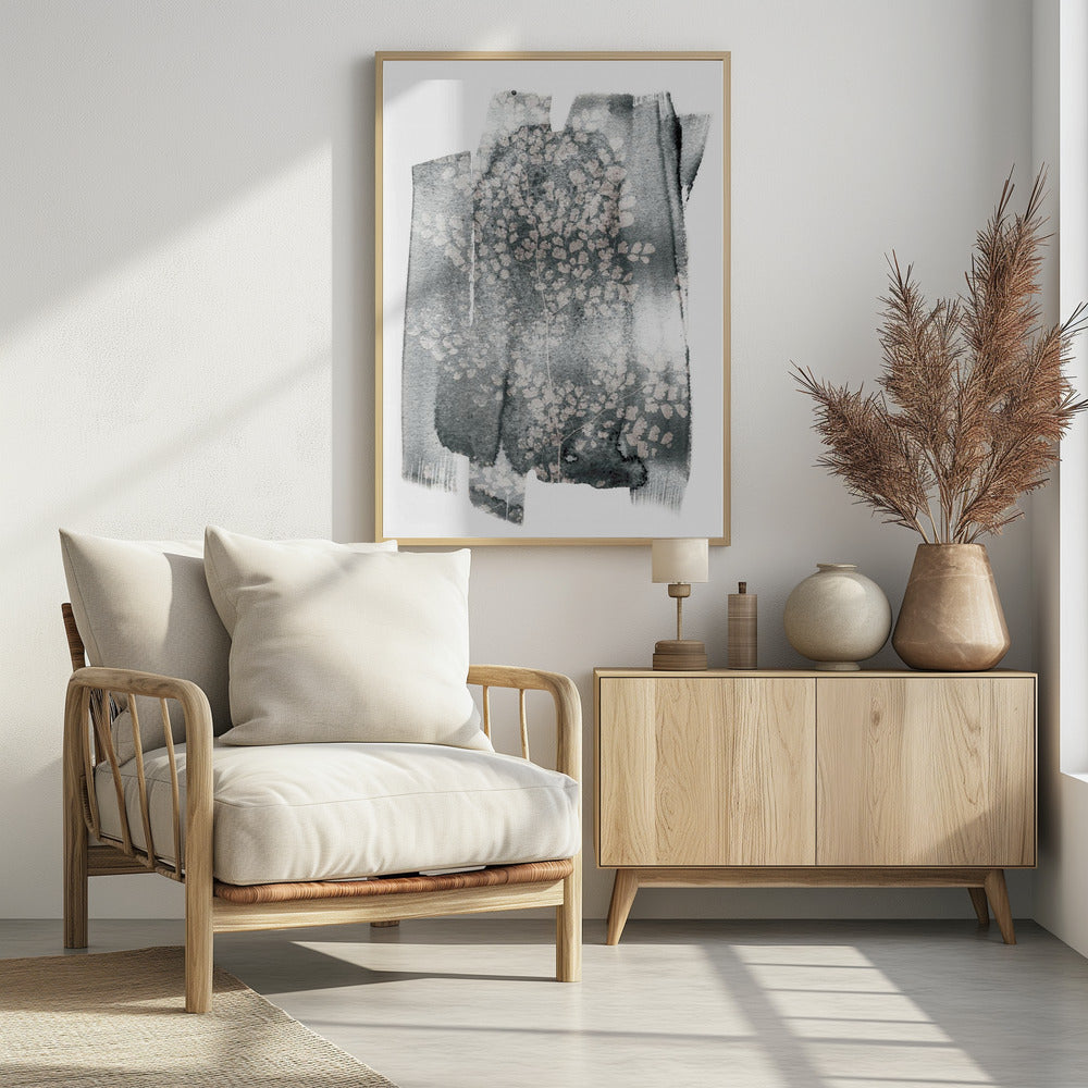 Abstraktes Aquarell, zarte botanische Muster | Poster