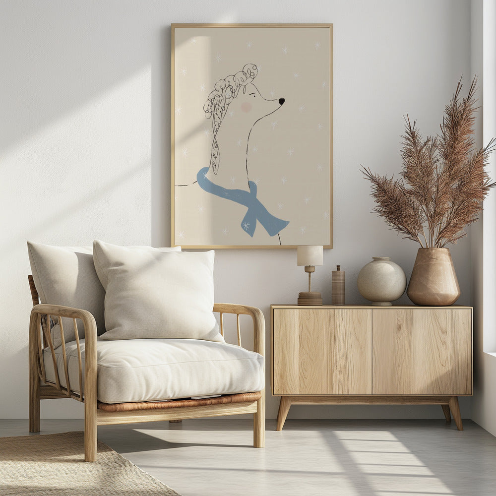 Poodle in the Snow | Poster