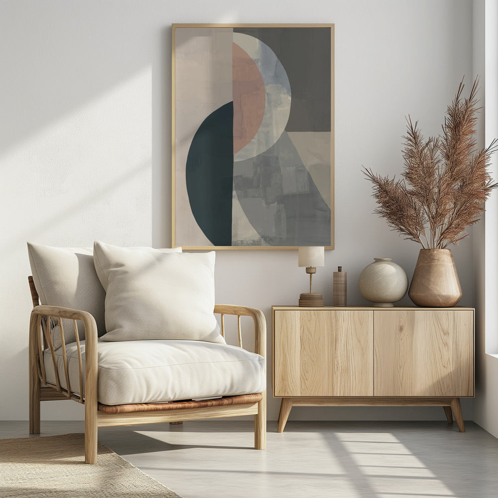 Geometrische Formen und gedämpfte Farben | Poster