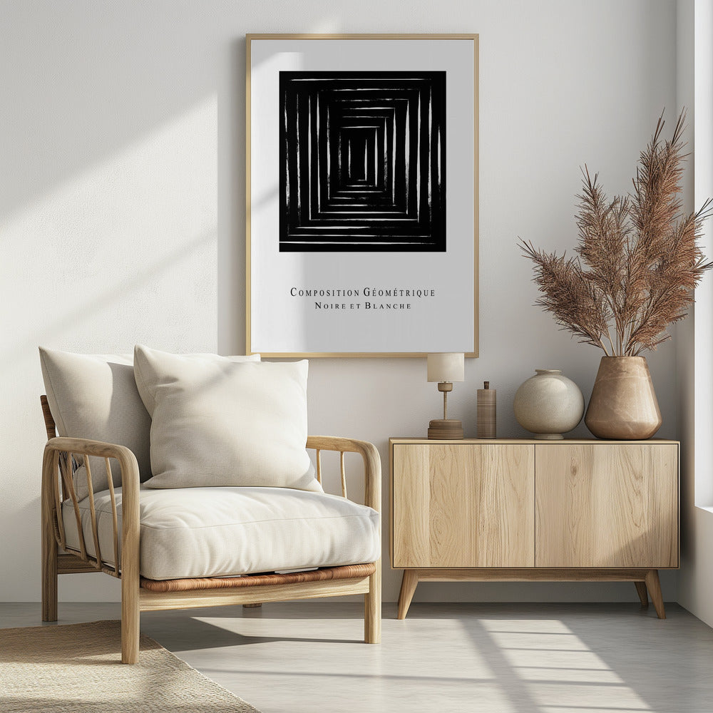 Komposition Géométrique Noire et Blanche | Poster