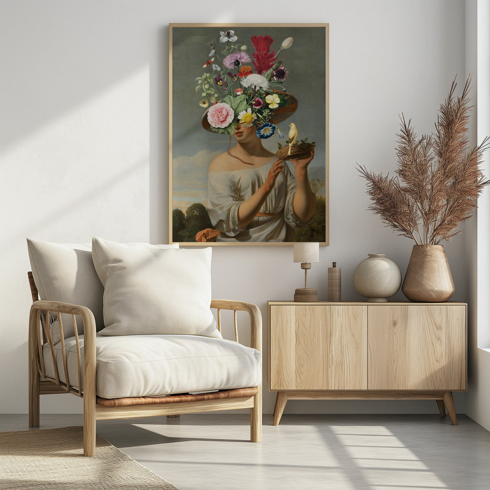 Woman In a Large Floral Hat | Poster