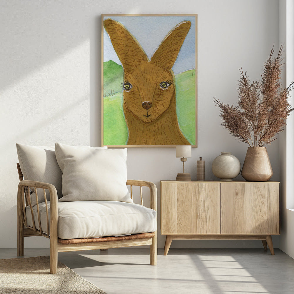 Känguru Wallaby Gesicht Kinderzimmer | Poster
