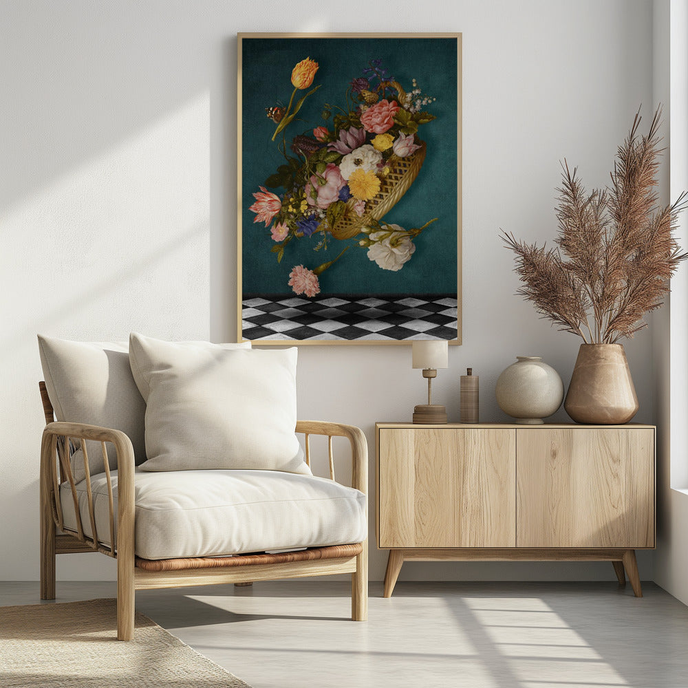 Schwimmender Blumenkorb | Poster