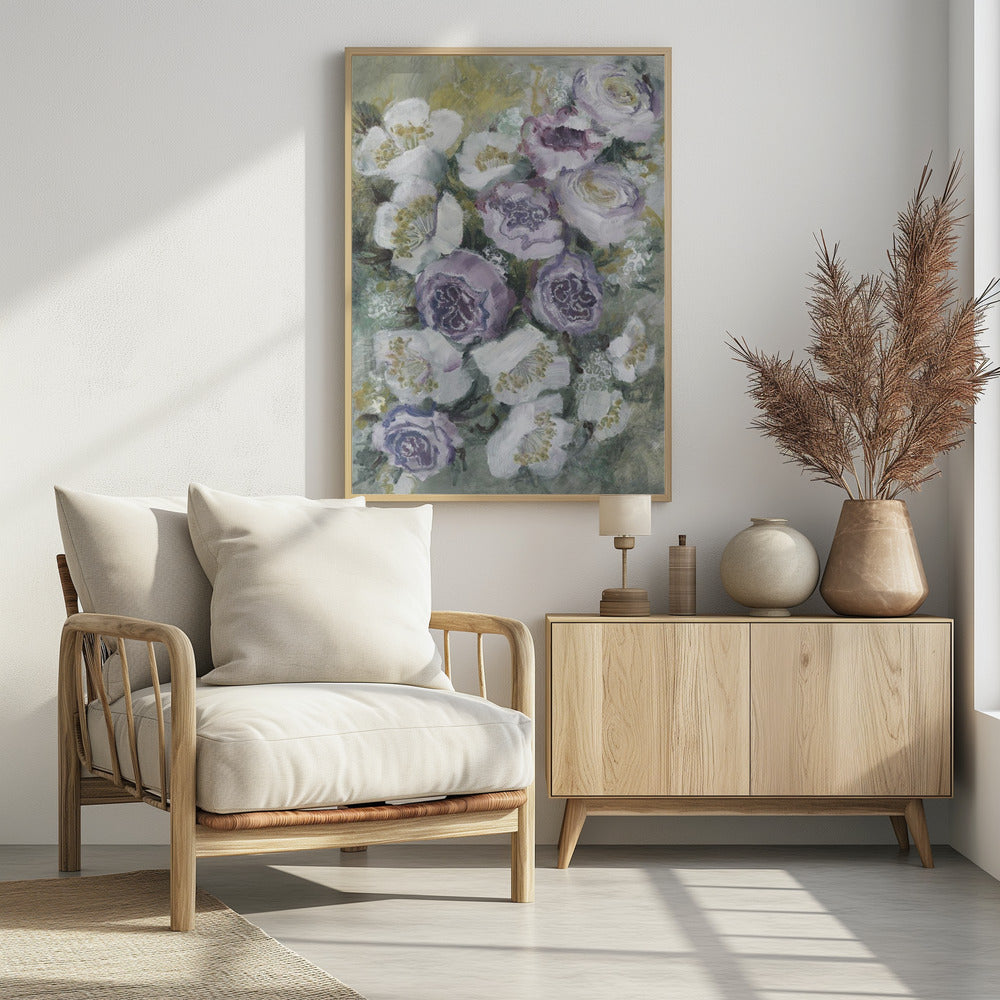 Zarte lila und weiße Blumen | Poster
