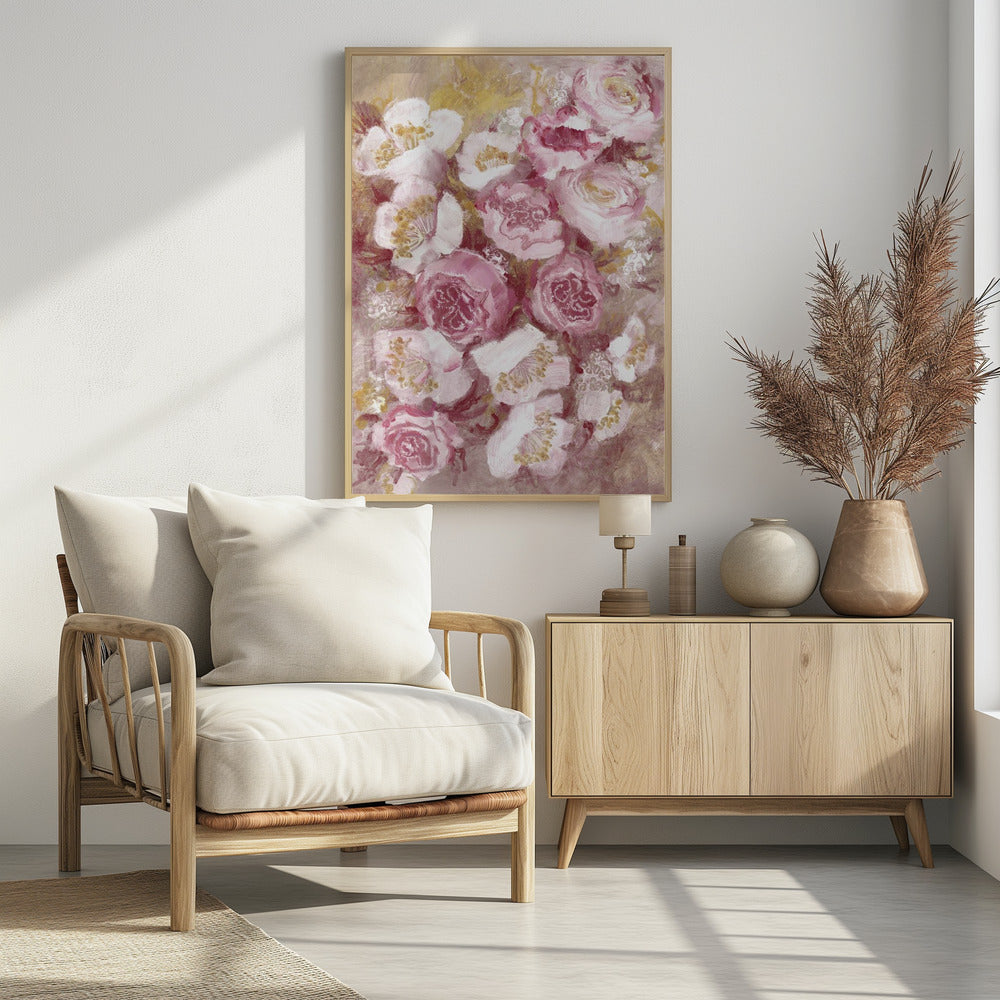 Blumenstrauß mit rosa Rosen | Poster