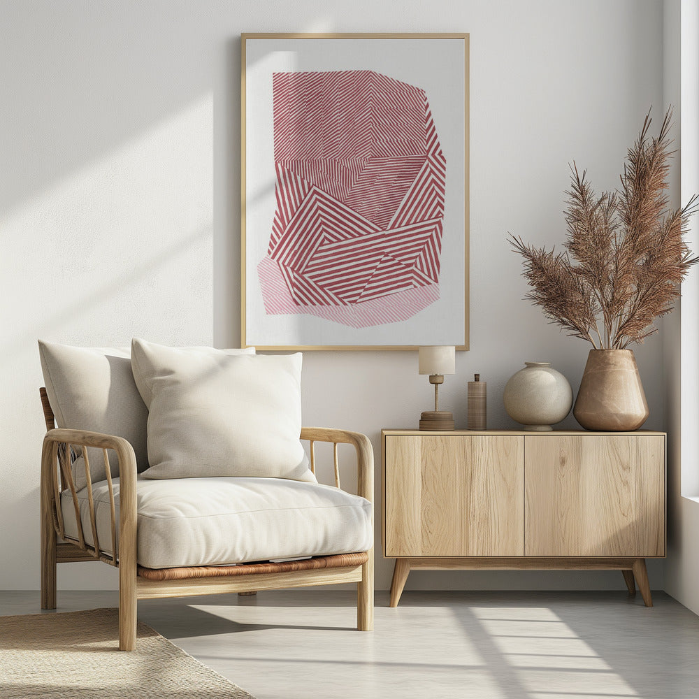Striped geometric shape | Poster