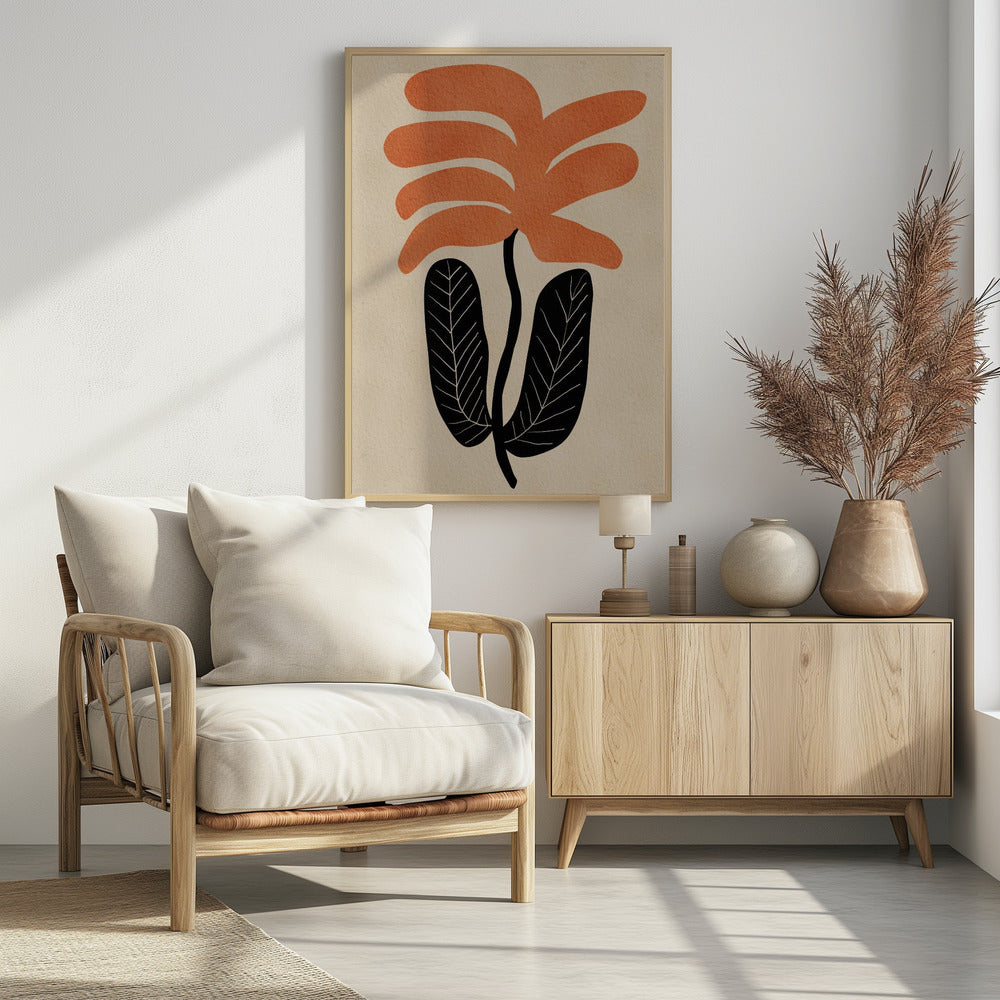 Orangefarbene Blumenblume | Poster