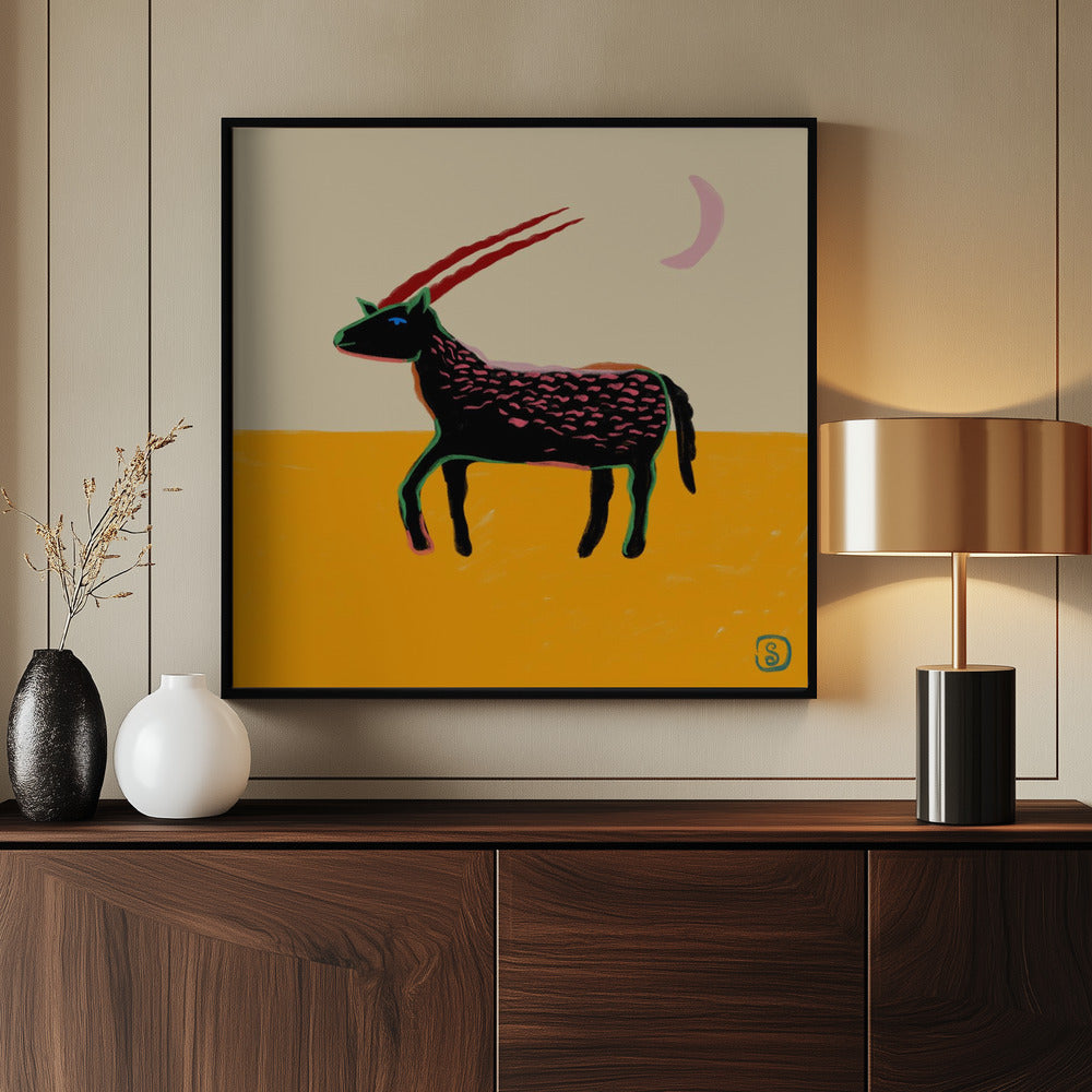 Stilisiertes Tier mit leuchtenden Farben | Poster
