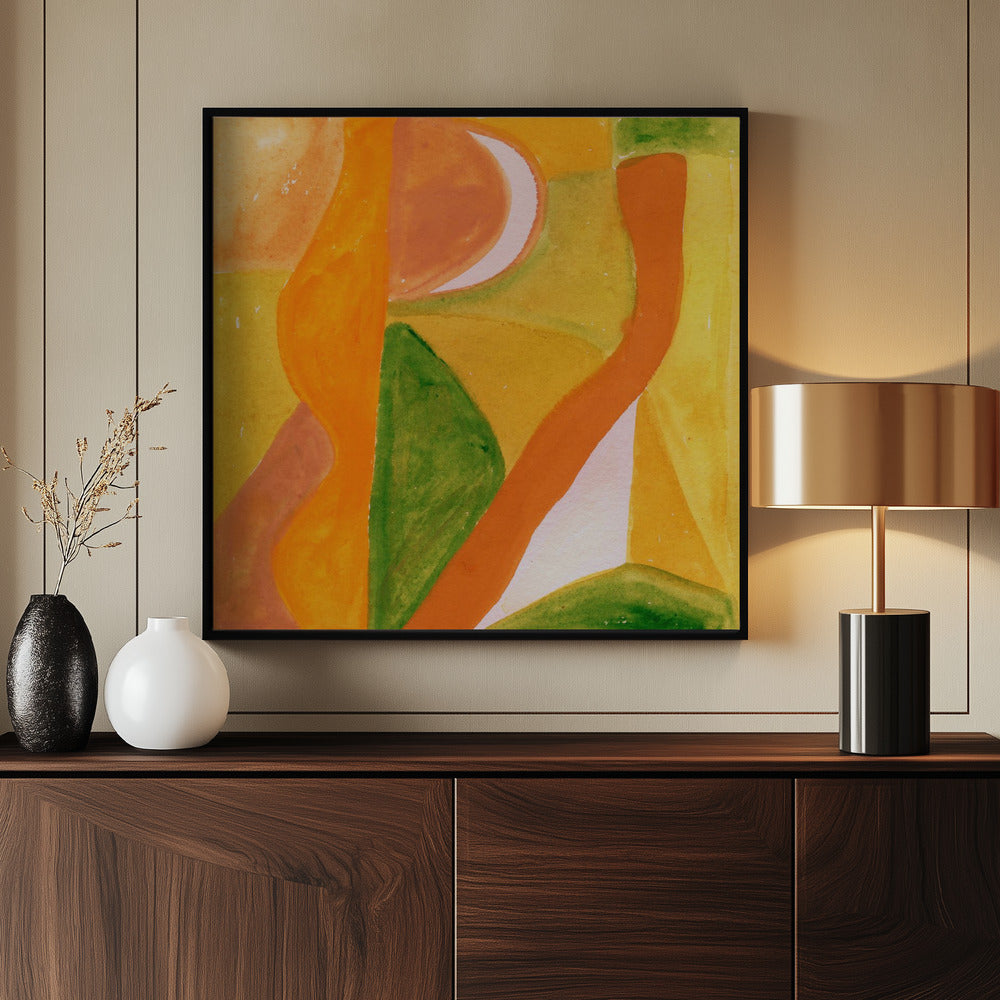 Orange und Golden Abstract | Poster