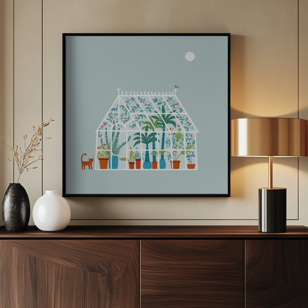 Gewächshaus voller verschiedener Pflanzen | Poster